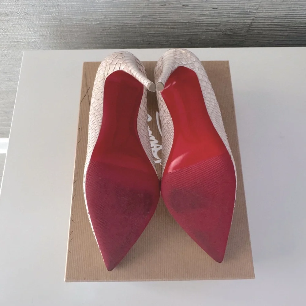 Christian Louboutin So Kate 120 Python Shell White Heels 39.5 - Picture 4 of 7